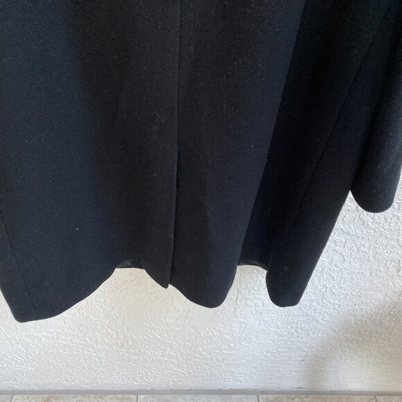 Men Wool Overcoat Black sz 44R Chest 48" - Picture 6 of 10